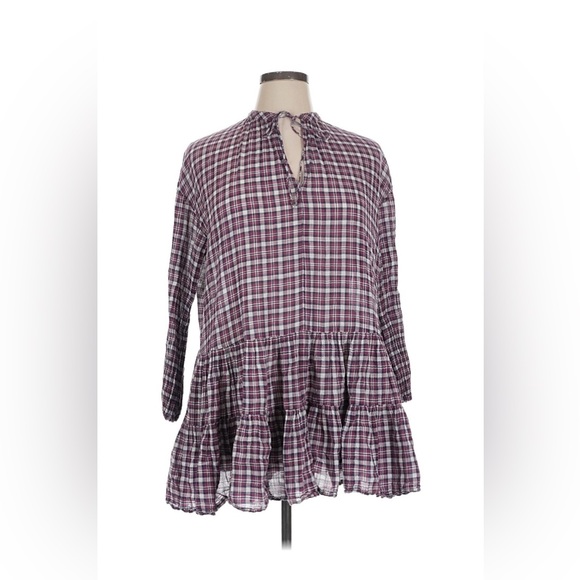 The Great The Timber Dress in Burgundy Plaid - Size Medium - Picture 3 of 9
